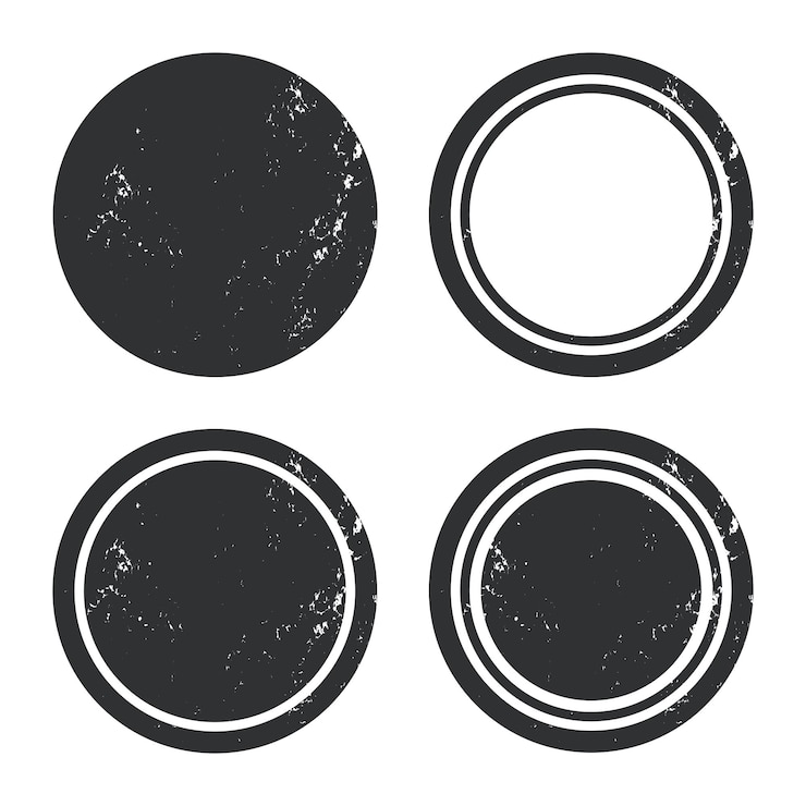 Vecteur gratuit ensemble de timbres grunge cercle