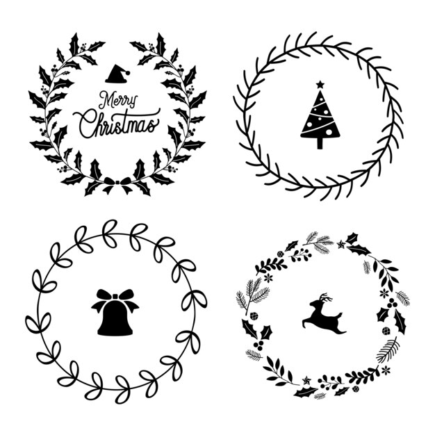 Ensemble de vecteur de badges de Noël