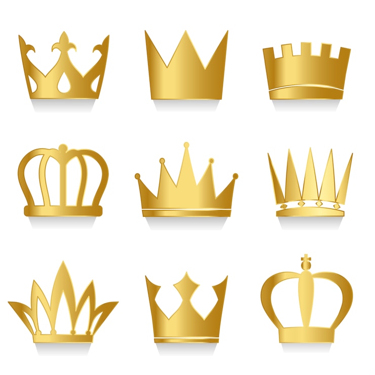 Vecteur gratuit ensemble de vecteur de couronnes royales
