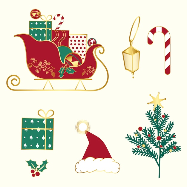 Ensemble de vecteur d&#39;illustrations de Noël