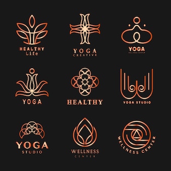 Ensemble de vecteur de logo d'yoga