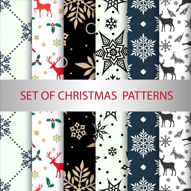 Ensemble De Vecteur Noël Seamless Patterns