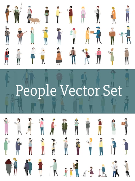 Vecteur gratuit ensemble de vecteur de personnes illustrées