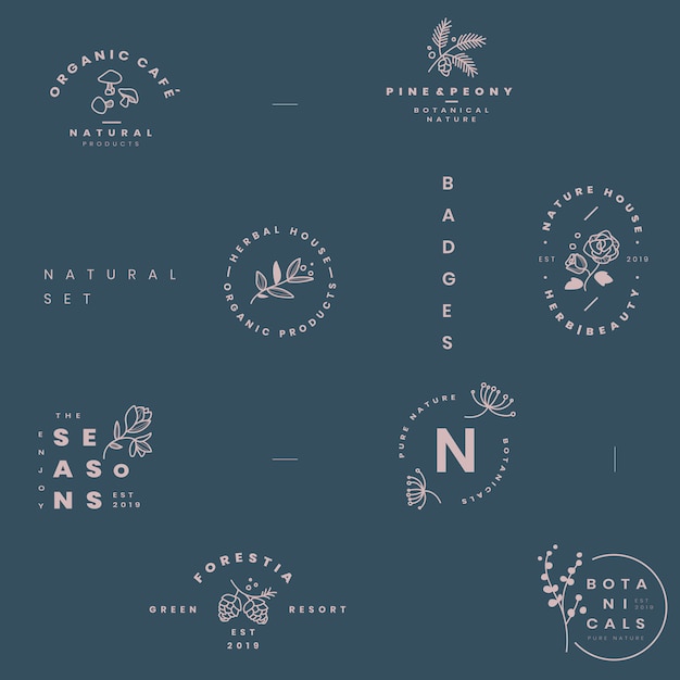 Ensemble de vecteurs de conception de logo botanique
