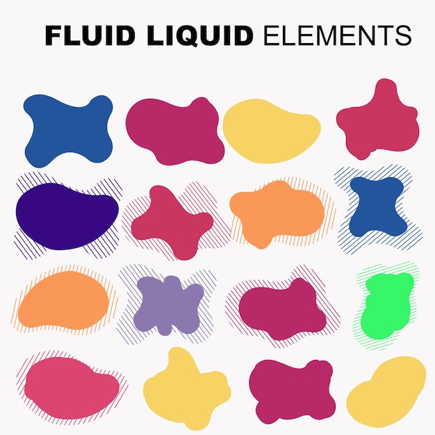 Ensemble de vecteurs de forme fluide liquide dégradé avec élément de couleurs néon pour la conception d'une carte-cadeau de présentation de flyer de logo