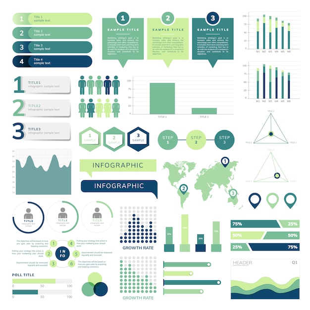 Vecteur gratuit ensemble de vecteurs infographie affaires