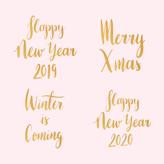 Ensemble De Vecteurs De Typographie De Vacances De Noël