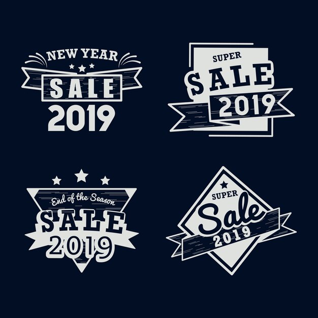 Ensemble de vecteurs de vente 2019 nouvel an