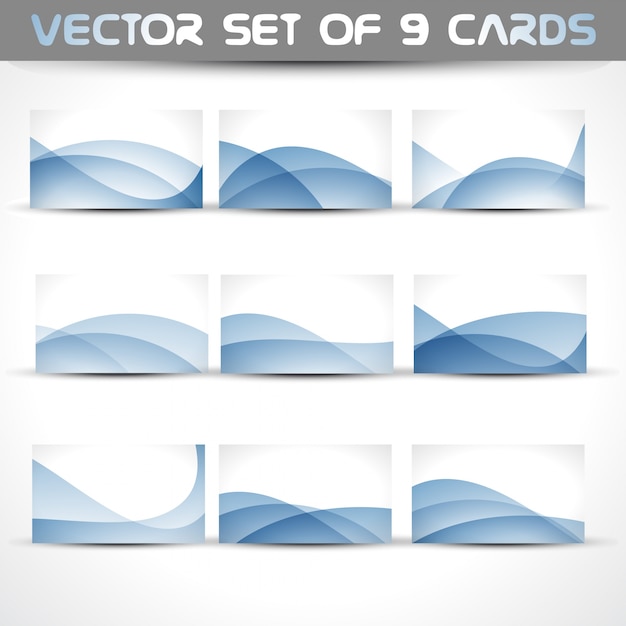 Vecteur gratuit ensemble vectoriel de 9 cartes de visite