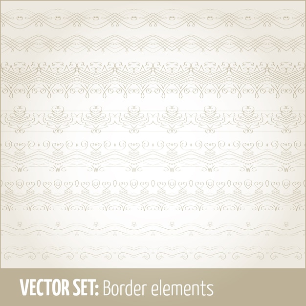 Vecteur gratuit ensemble vectoriel d'éléments de bordure et éléments de décoration de page. patrons d'éléments de décoration de bordure. illustrations de bordures ethniques.
