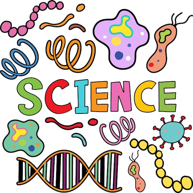 Ensemble Vectoriel D'objets Et D'icônes Scientifiques Colorés