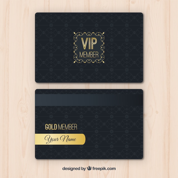 Vecteur gratuit ensemble vintage de cartes vip