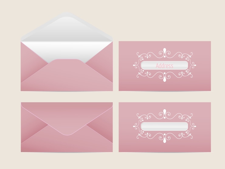 Vecteur gratuit enveloppe de courrier vectoriel. enveloppes en papier vierge pour votre conception. modèle d&#39;enveloppes vectorielles.