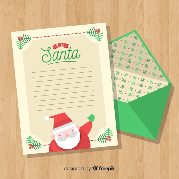 Vecteur gratuit enveloppe et lettre de noël