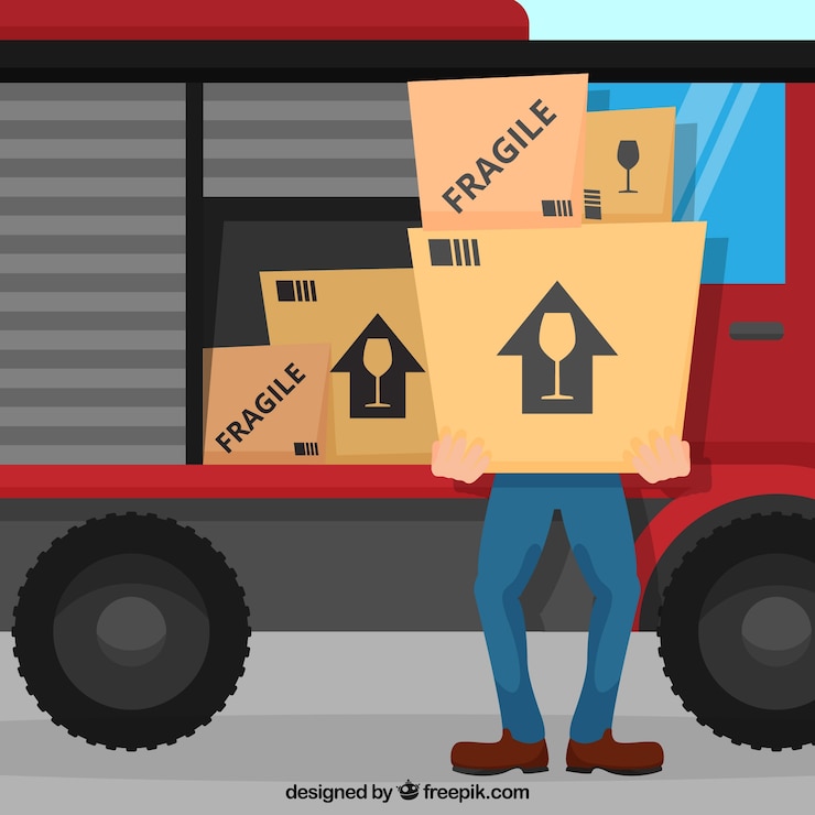 Vecteur gratuit envoi de livraison à plat