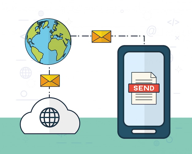 Vecteur gratuit envoyer un concept email