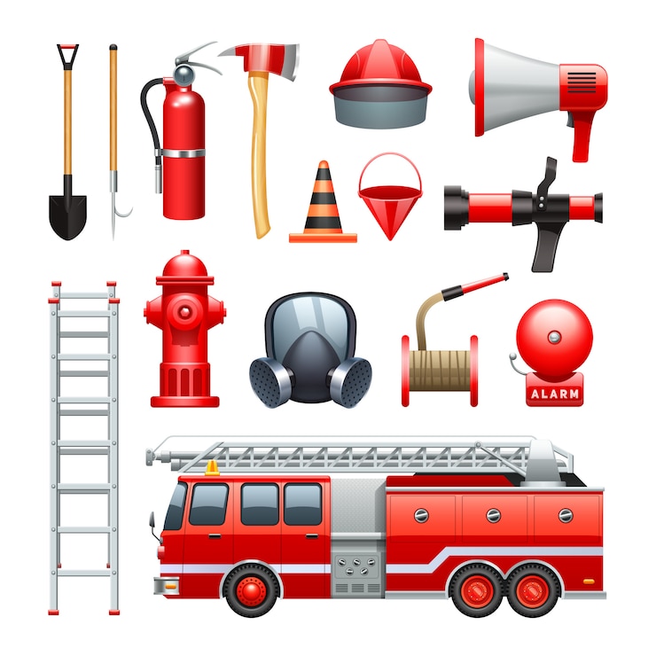 Vecteur gratuit equipement de pompier