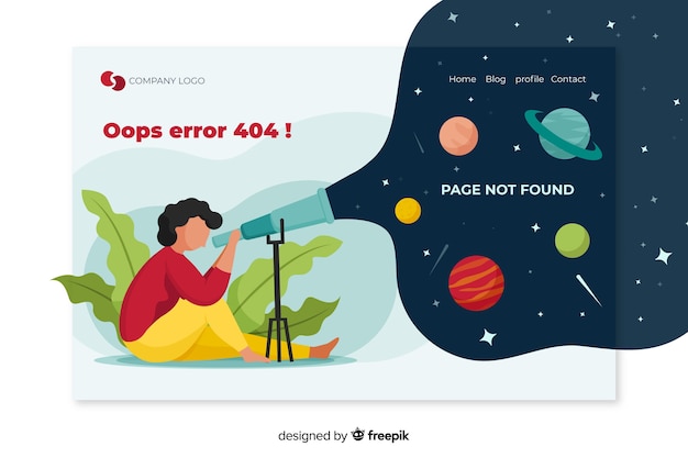 Vecteur gratuit erreur 404 concept pour la page de destination