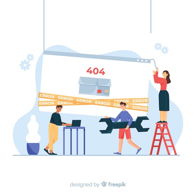 Vecteur gratuit erreur 404 concept pour la page de destination