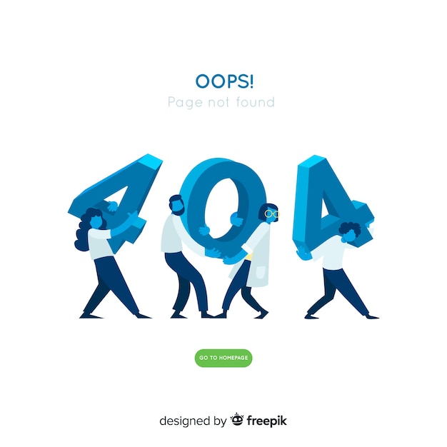Vecteur gratuit erreur 404 concept pour la page de destination
