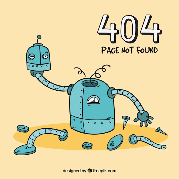 Vecteur gratuit erreur 404 dessiné à la main