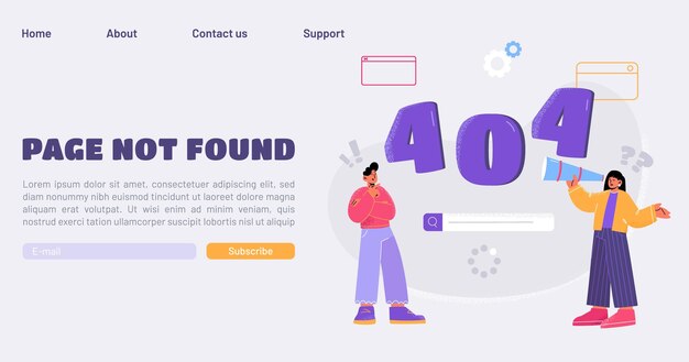 Erreur 404 page introuvable bannière web de vecteur d'atterrissage