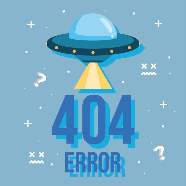 Vecteur gratuit erreur 404 avec vol d'ovni