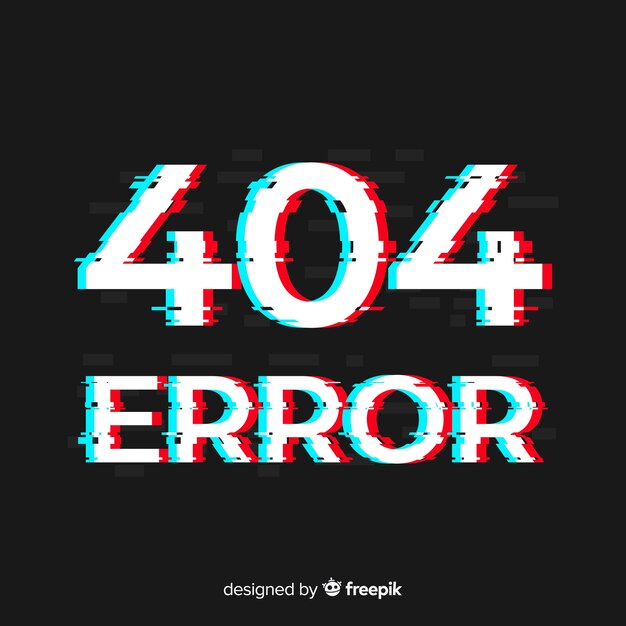 Erreur Glitch 404 fond de page