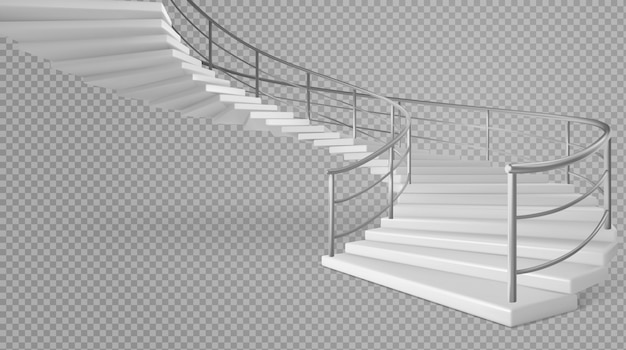 Escalier en colimaçon escalier blanc avec garde-corps