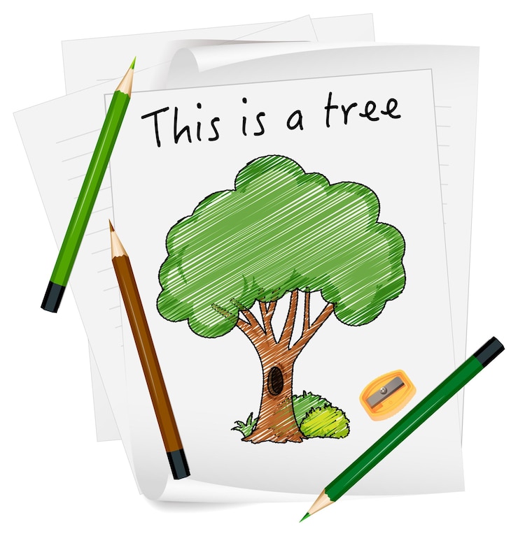Vecteur gratuit esquissez le personnage de dessin animé de petits enfants sur papier isolé