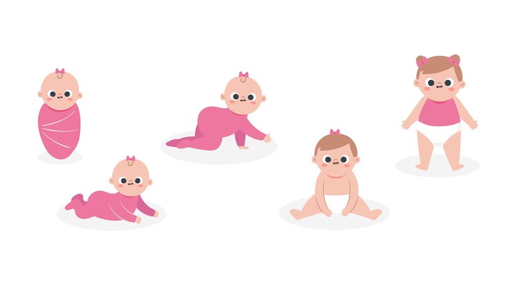 Vecteur gratuit étapes dessinées à la main d'une petite fille