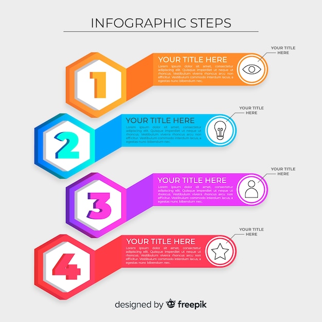 Étapes D'infographie De Conception Plate