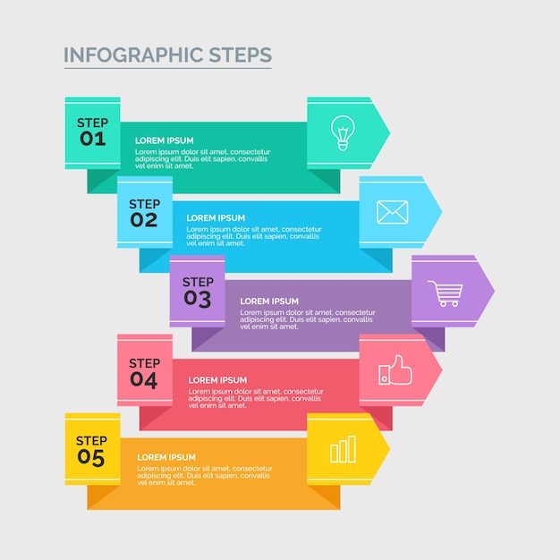 Étapes D'infographie Dans Un Design Plat