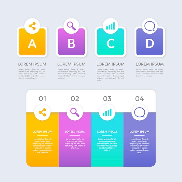 Étapes D'infographie Dans Un Design Plat