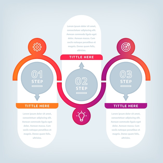 Vecteur gratuit Étapes d'infographie design plat