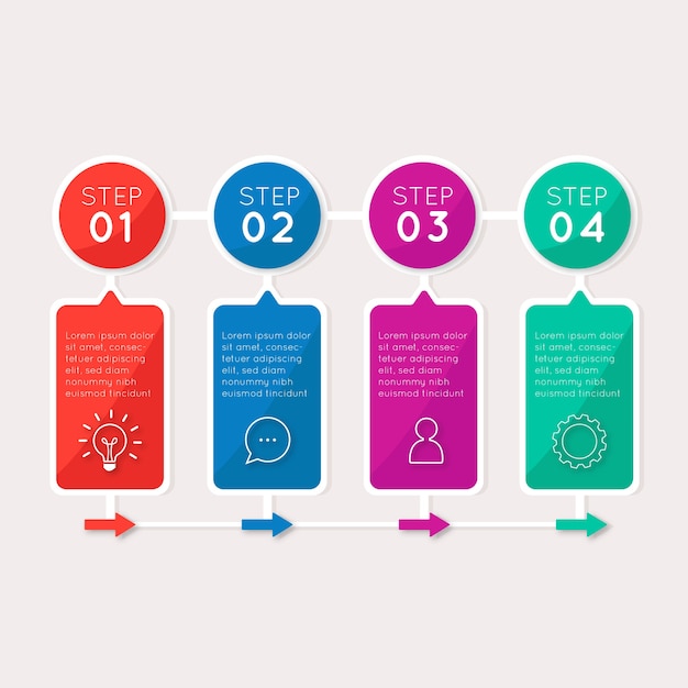 Étapes D'infographie Modèle De Conception Plate