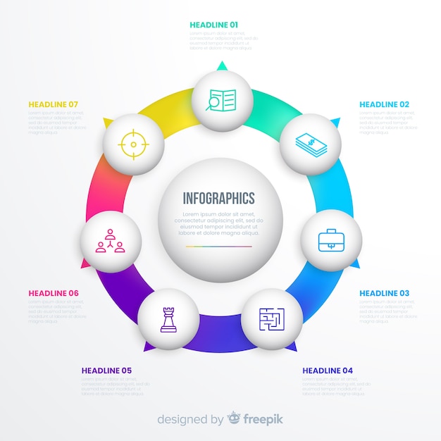 Étapes Infographiques Dans Un Cercle