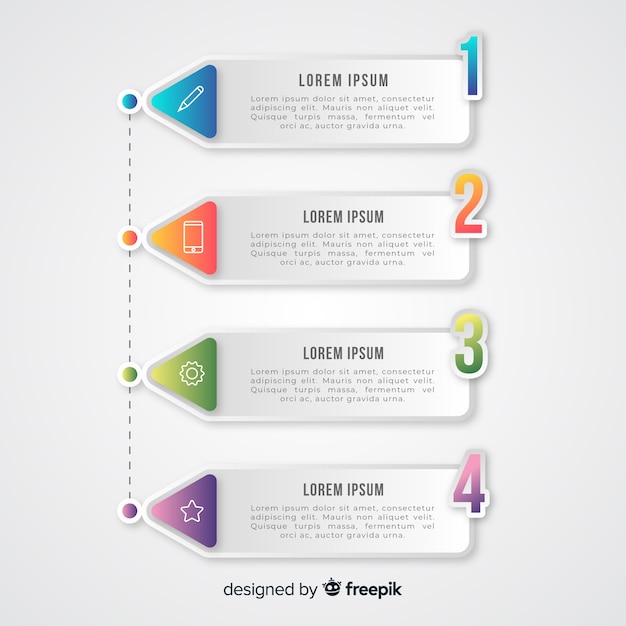 Étapes Infographiques De Dégradé