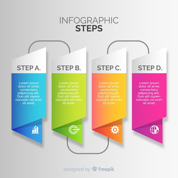 Étapes Infographiques De Dégradé