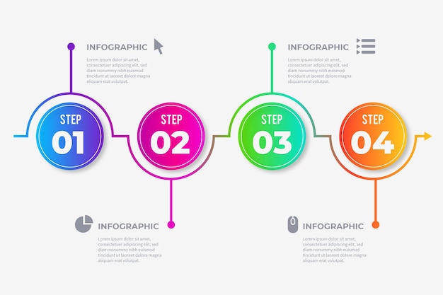 Étapes Infographiques De Dégradé