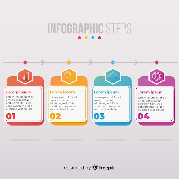 Étapes Infographiques Plat