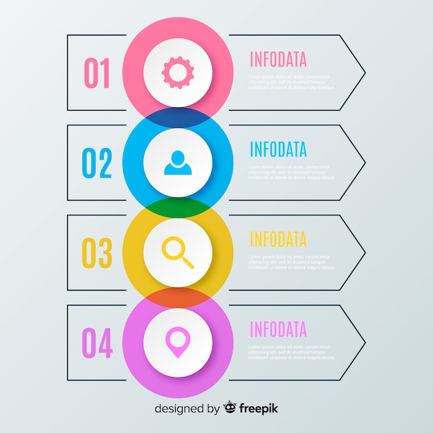 Étapes Infographiques Plat