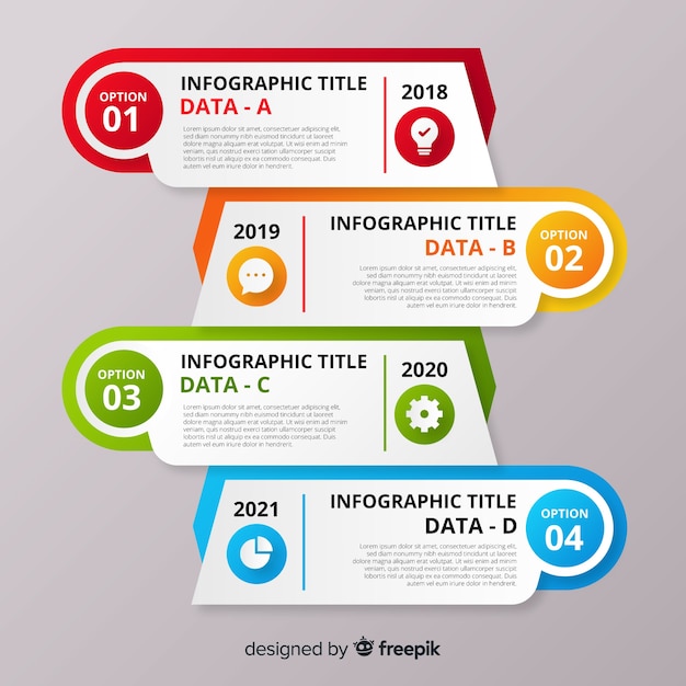 Vecteur gratuit Étapes infographiques