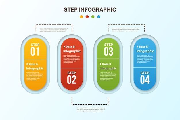 Vecteur gratuit Étapes infographiques