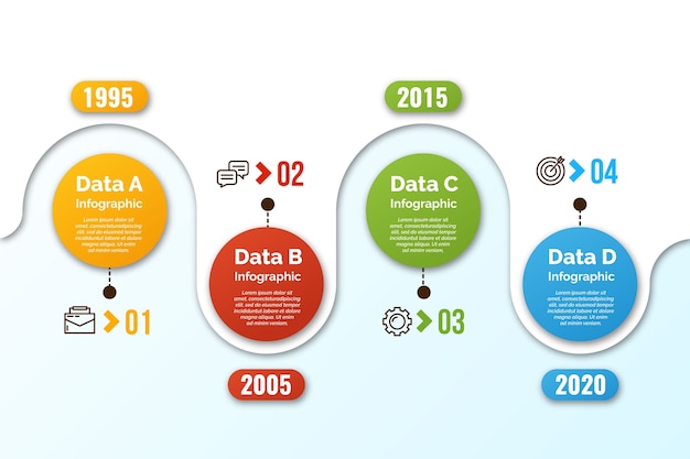 Vecteur gratuit Étapes infographiques