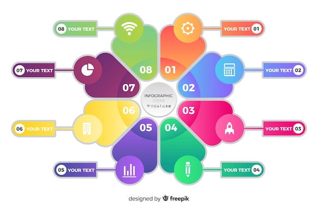 Vecteur gratuit Étapes professionnelles infographie