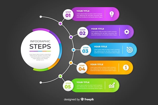 Vecteur gratuit Étapes professionnelles infographie