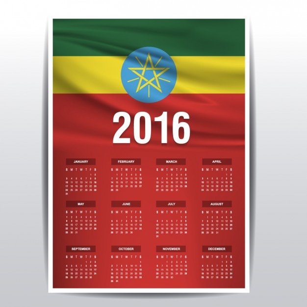 Vecteur gratuit ethiopie calendrier 2016