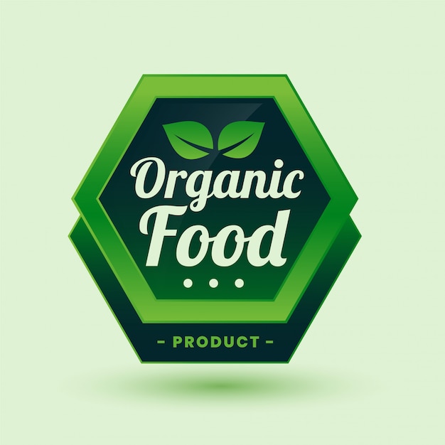 Vecteur gratuit Étiquette ou autocollant vert d'aliments biologiques