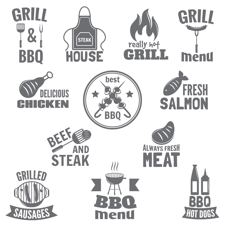 Vecteur gratuit étiquette de barbecue
